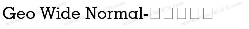 Geo Wide Normal字体转换